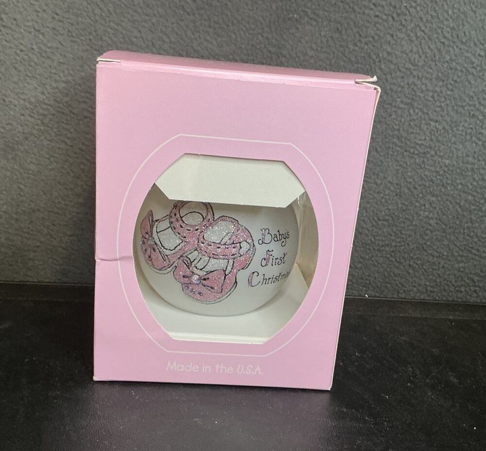 Baby’s First Christmas Pink Shoe Christmas Ornament From Teresa Thibault
